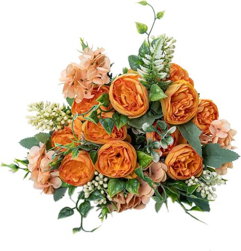 KAOYOO 2 PCS Artificial Rose Bouquet Short Stems for DIY Wedding Decoration Bridal Bouquet Home Decorations(2-PCS) in Saudi Arabia