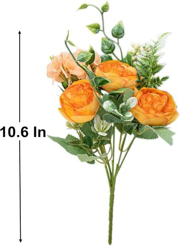 KAOYOO 2 PCS Artificial Rose Bouquet Short Stems for DIY Wedding Decoration Bridal Bouquet Home Decorations(2-PCS) in Saudi Arabia