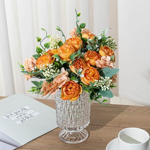 KAOYOO 2 PCS Artificial Rose Bouquet Short Stems for DIY Wedding Decoration Bridal Bouquet Home Decorations(2-PCS) in Saudi Arabia