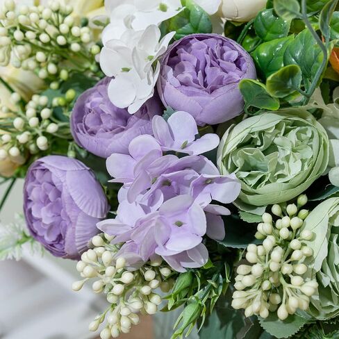 KAOYOO 2 PCS Artificial Rose Bouquet Short Stems for DIY Wedding Decoration Bridal Bouquet Home Decorations(2-PCS) in Saudi Arabia