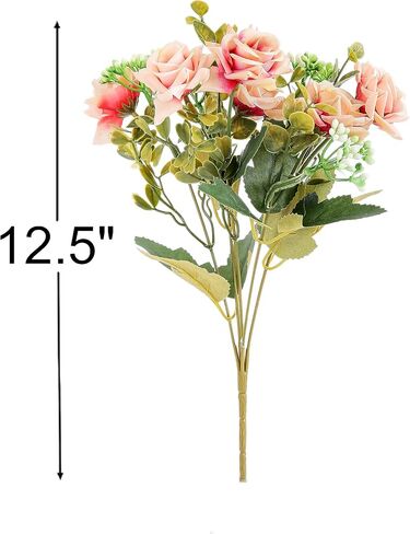 KAOYOO 2 PCS Artificial Rose Bouquet Short Stems for DIY Wedding Decoration Bridal Bouquet Home Decorations(2-PCS) in Kuwait
