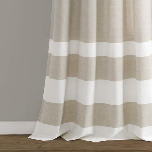 Lush Decor Gray Stripe Yarn-Dyed Cotton Window Curtain Set (84" x 40") in Saudi Arabia