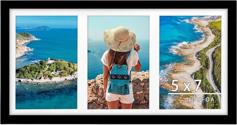 8x10 Picture Frames Black Display Double 4x6 Photos with 2 Openings Mat for Horizontal or Vertical in Saudi Arabia