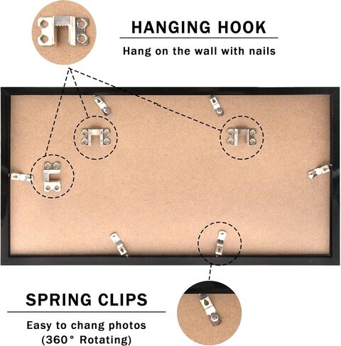 8x10 Picture Frames Black Display Double 4x6 Photos with 2 Openings Mat for Horizontal or Vertical in Saudi Arabia