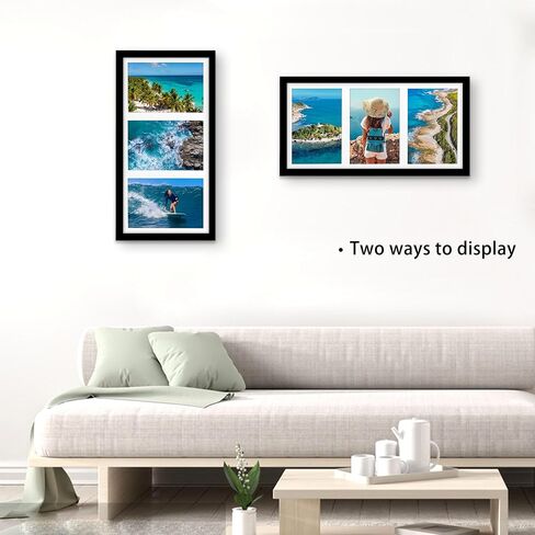8x10 Picture Frames Black Display Double 4x6 Photos with 2 Openings Mat for Horizontal or Vertical in Saudi Arabia