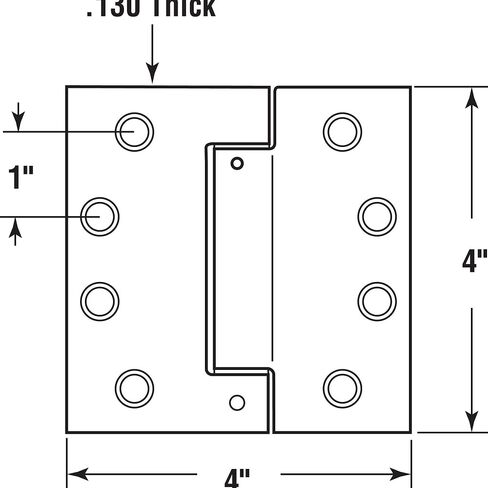Prime-Line U 1158363 Door Hinge Commercial UL Adjustable Self-Closing Spring Hinge, 4 In. x 4 In. with Square Corners, 4 Holes per Leaf with Screws, Satin Brass Finish, .130 In. Gauge (3 Pack) in Saudi Arabia