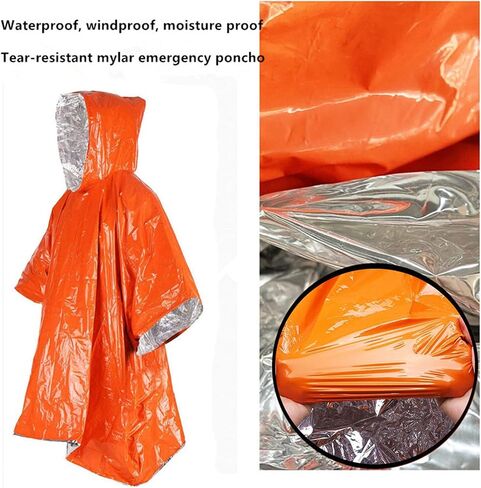 1 PCS Rain Ponchos For Adults, 48.8 x 39in Poncho Ponchos Adult for utdoor emergency preparedness,camping,hiking in Saudi Arabia