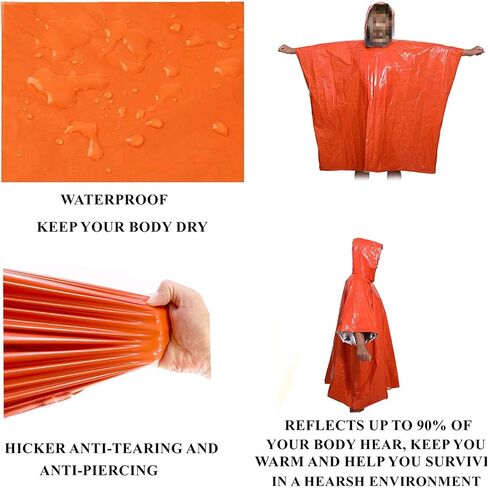 1 PCS Rain Ponchos For Adults, 48.8 x 39in Poncho Ponchos Adult for utdoor emergency preparedness,camping,hiking in Saudi Arabia