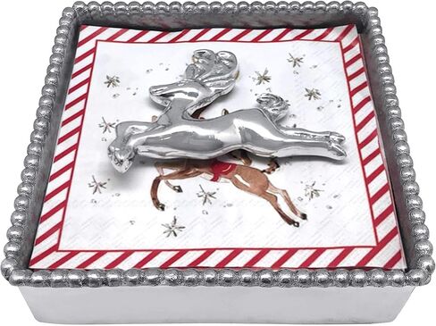 حامل مناديل MARIPOSA Leaping Reindeer Holiday، صندوق، فضي، صندوق مناديل (2680-C) in Saudi Arabia