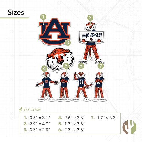 Desert Cactus Auburn University Sticker Tigers War Eagle Stickers Vinyl Decals Laptop Water Bottle Car T2 (Type 2-2) in Saudi Arabia