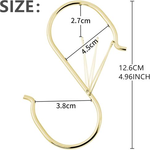 4.96inch Gold Large S Hooks for Hanging Heavy Duty - Perfect for Plants, Closets, and More! (4) in Saudi Arabia