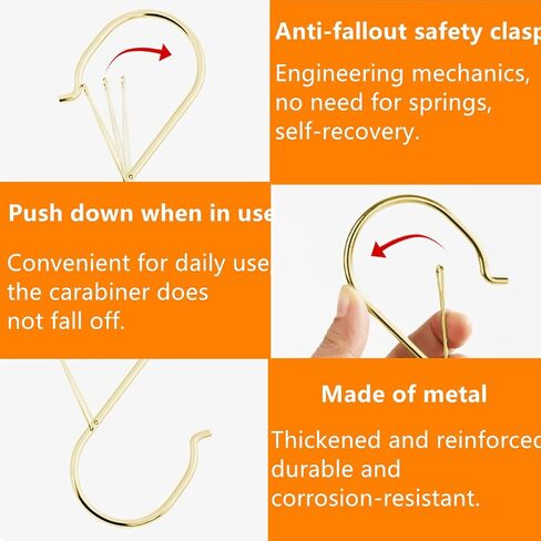 4.96inch Gold Large S Hooks for Hanging Heavy Duty - Perfect for Plants, Closets, and More! (4) in Saudi Arabia
