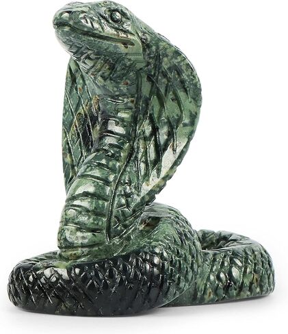 SMQ Crystal Snake Decor Statue Natural Kambaba Jasper Stone Realistic Snakes Crystal Figurine Carved Gemstone Animal Carvings Sculpture Home Ornament Decor,2" in Saudi Arabia