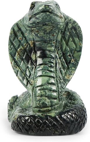 SMQ Crystal Snake Decor Statue Natural Kambaba Jasper Stone Realistic Snakes Crystal Figurine Carved Gemstone Animal Carvings Sculpture Home Ornament Decor,2" in Saudi Arabia
