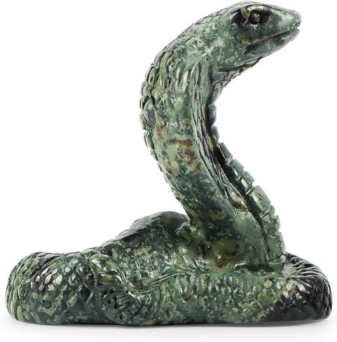 SMQ Crystal Snake Decor Statue Natural Kambaba Jasper Stone Realistic Snakes Crystal Figurine Carved Gemstone Animal Carvings Sculpture Home Ornament Decor,2" in Saudi Arabia