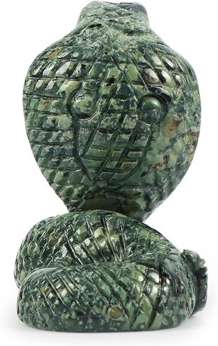 SMQ Crystal Snake Decor Statue Natural Kambaba Jasper Stone Realistic Snakes Crystal Figurine Carved Gemstone Animal Carvings Sculpture Home Ornament Decor,2" in Saudi Arabia