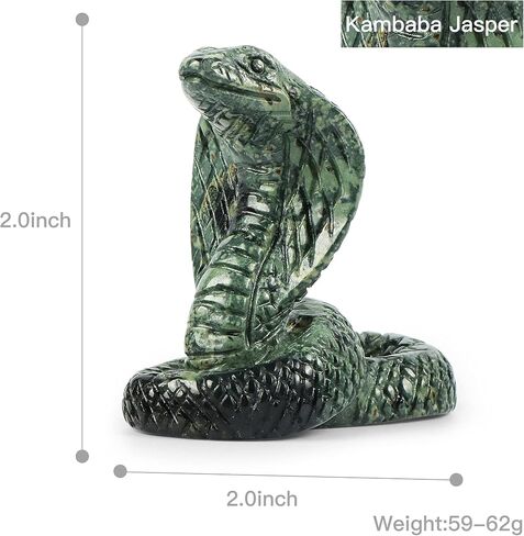 SMQ Crystal Snake Decor Statue Natural Kambaba Jasper Stone Realistic Snakes Crystal Figurine Carved Gemstone Animal Carvings Sculpture Home Ornament Decor,2" in Saudi Arabia