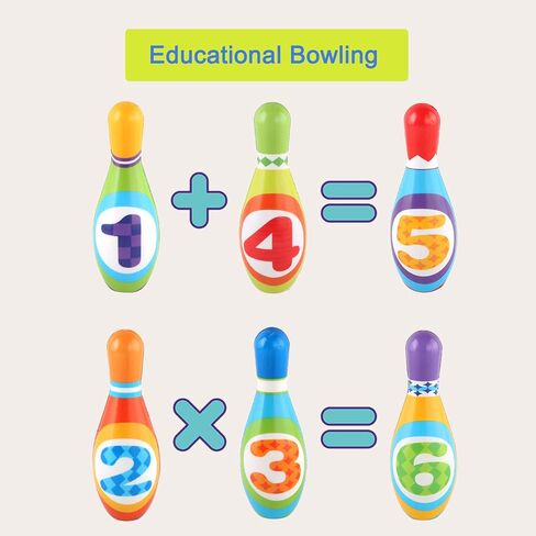 Kids Bowling Toys Set, Kids Indoor and Outdoor Activity Games, 6pcs Indoor Colorful Soft Foam and 2pcs Balls Set, Educational and Learning Birthday Gift for Boys and Girls 3-6 Years. in Saudi Arabia