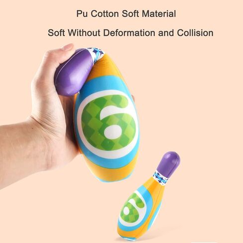 Kids Bowling Toys Set, Kids Indoor and Outdoor Activity Games, 6pcs Indoor Colorful Soft Foam and 2pcs Balls Set, Educational and Learning Birthday Gift for Boys and Girls 3-6 Years. in Saudi Arabia