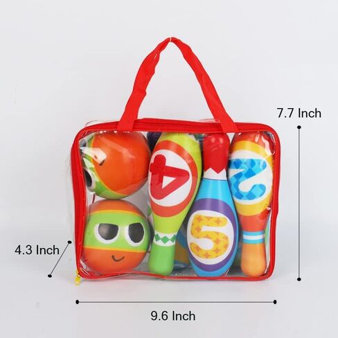Kids Bowling Toys Set, Kids Indoor and Outdoor Activity Games, 6pcs Indoor Colorful Soft Foam and 2pcs Balls Set, Educational and Learning Birthday Gift for Boys and Girls 3-6 Years. in Saudi Arabia