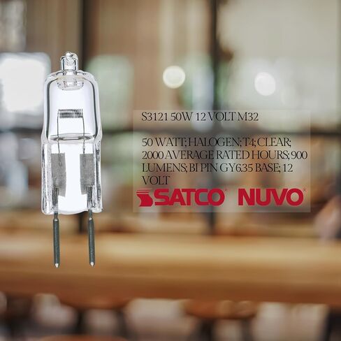 Satco S4197 20 Watt 300 Lumens T3 Halogen GY6.35 Base 12 Volt Clear Light Bulb, Dimmable in Saudi Arabia