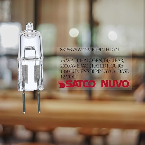 Satco S4197 20 Watt 300 Lumens T3 Halogen GY6.35 Base 12 Volt Clear Light Bulb, Dimmable in Saudi Arabia