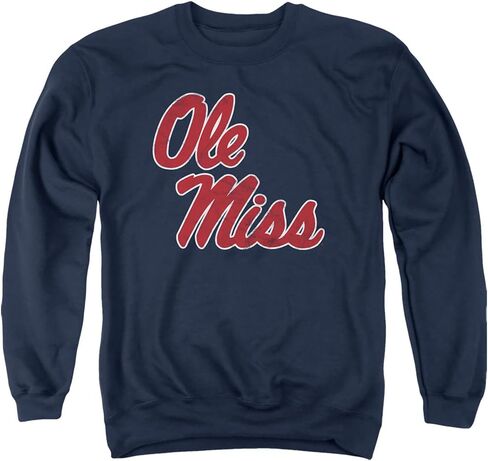 University of Mississippi Official Distressed Primary Unisex Adult Crewneck Sweatshirt in Saudi Arabia