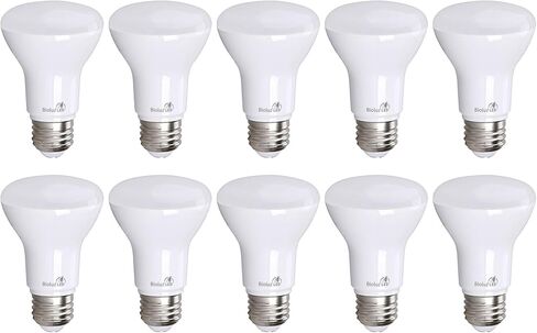 Bioluz LED 10 Pack 90 CRI R20 BR20 LED Bulb 2700K Bright Warm White 6W = 50 Watt Replacement 540 Lumen Indoor/Outdoor UL Listed CEC Title 20 Compliant (Pack of 10) in Saudi Arabia