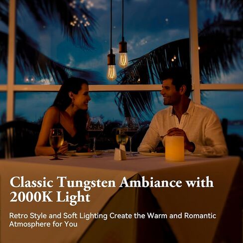 LED Edison Bulb Equal 25w Vintage Amber Light Bulbs 2000K Soft Yellow Light LED Bulbs, Super-Thin Spiral Filament Incandescent Warm Light Amber Bulbs, Dimmable E26 Base Night Light Bulbs 4W, 3 Pack in Saudi Arabia