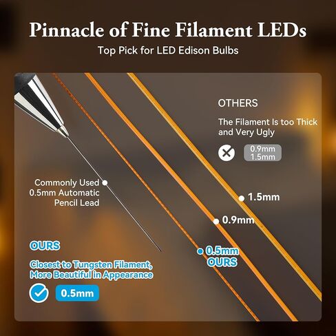 LED Edison Bulb Equal 25w Vintage Amber Light Bulbs 2000K Soft Yellow Light LED Bulbs, Super-Thin Spiral Filament Incandescent Warm Light Amber Bulbs, Dimmable E26 Base Night Light Bulbs 4W, 3 Pack in Saudi Arabia