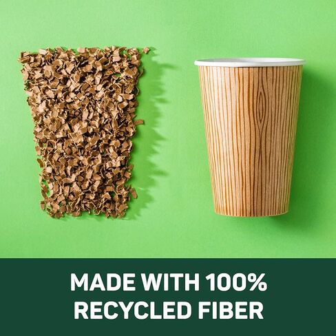 أكواب قهوة ورقية من الألياف المعاد تدويرها بنسبة 100% مع أغطية من ديكسي إيكو سمارت، 16 أونصة، 96 قطعة (عبوة من 6 قطع)، فناجين قهوة ورقية كبيرة للمشروبات الساخنة in Kuwait