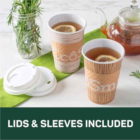 أكواب قهوة ورقية من الألياف المعاد تدويرها بنسبة 100% مع أغطية من ديكسي إيكو سمارت، 16 أونصة، 96 قطعة (عبوة من 6 قطع)، فناجين قهوة ورقية كبيرة للمشروبات الساخنة in Kuwait