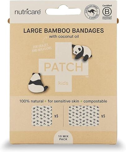 باتش كيدز كيد ديزاين (باندا) ضمادة لاصقة من زيت الخيزران/جوز الهند معقمة 2 × 3 بوصة / 3 × 3 بوصة 50 لكل صندوق in Kuwait