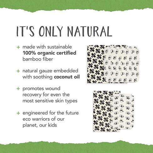 باتش كيدز كيد ديزاين (باندا) ضمادة لاصقة من زيت الخيزران/جوز الهند معقمة 2 × 3 بوصة / 3 × 3 بوصة 50 لكل صندوق in Kuwait