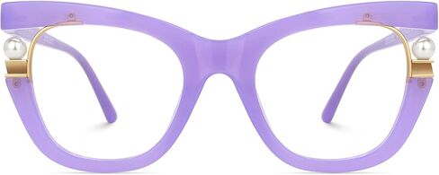 Zeelool Stylish Cat Eye Pearl Glasses Frame Women with Non-prescription Clear Lens ZJGX957054 in Saudi Arabia