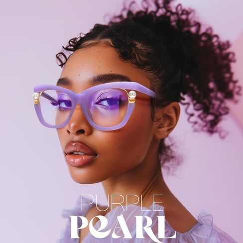 Zeelool Stylish Cat Eye Pearl Glasses Frame Women with Non-prescription Clear Lens ZJGX957054 in Saudi Arabia