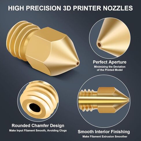 30 قطعة 0.4 مم MK8 فوهات، فوهة هوند نحاسية للطابعة ثلاثية الأبعاد متوافقة مع Makerbot، Creality Cr-10، Ender 3 in Kuwait