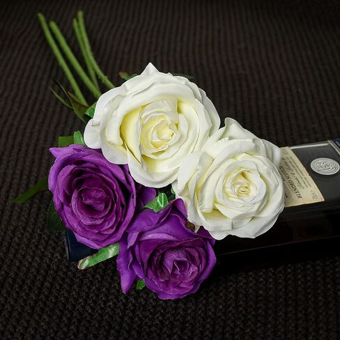 12 Pcs Artificial Roses Flowers Silk Flower Bouquet Fake Single Stem with Long Stem for Home Wedding Party Garden Decoration (Green) in Kuwait