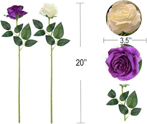 12 Pcs Artificial Roses Flowers Silk Flower Bouquet Fake Single Stem with Long Stem for Home Wedding Party Garden Decoration (Green) in Kuwait
