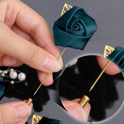 Aevanim1+6 Artificial Rose Corsages with Pin,Boutonniere for Men Wedding,Suitable for Wedding Ceremony,Anniversary,Formal Dinner and Wedding Party,Used to Decorate Suits. (blackish green). in Saudi Arabia