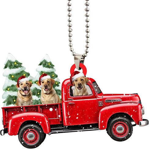 Talataca Yellow Labrador Retriever Sleeping Angel Wing Memorial Dogs 2D Flat Car Rear View Mirror Accessories Christmas Tree Ornament Decoration Hanging Charm Interior Rearview Pendant Decor Gift in Saudi Arabia