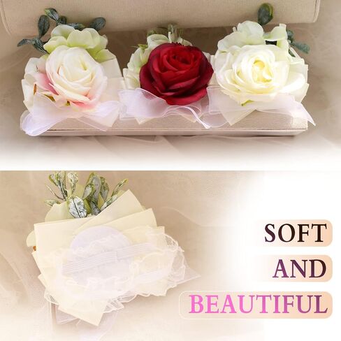 Aevanim1+6 Artificial Rose Corsages with Pin,Boutonniere for Men Wedding,Suitable for Wedding Ceremony,Anniversary,Formal Dinner and Wedding Party,Used to Decorate Suits. (blackish green). in Saudi Arabia