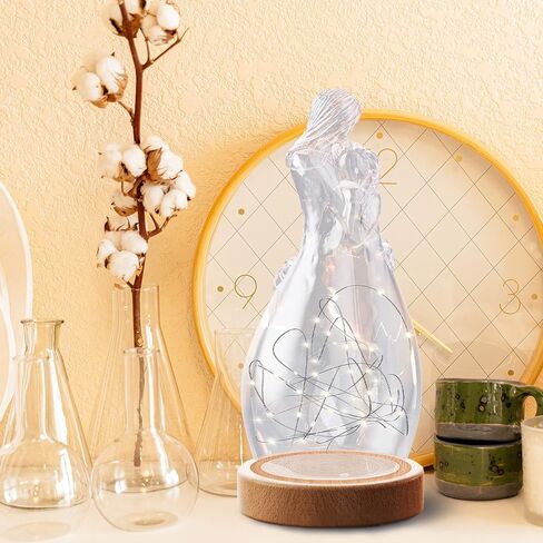 Aovila Gifts for Mom from Daughter Mom Birthday Gifts Thanksgiving Christmas from Daughter - Glass Candle Holder with Wooden Base, Led Fairy String Lights in Saudi Arabia