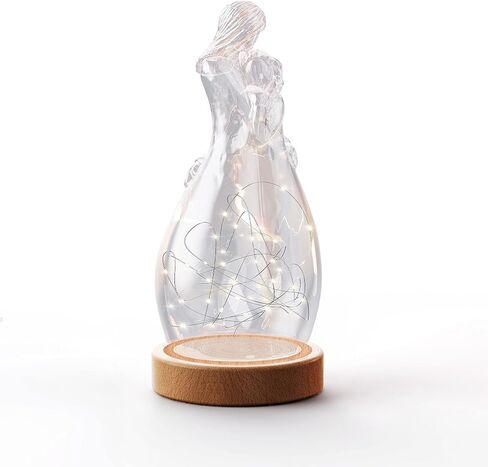 Aovila Gifts for Mom from Daughter Mom Birthday Gifts Thanksgiving Christmas from Daughter - Glass Candle Holder with Wooden Base, Led Fairy String Lights in Saudi Arabia