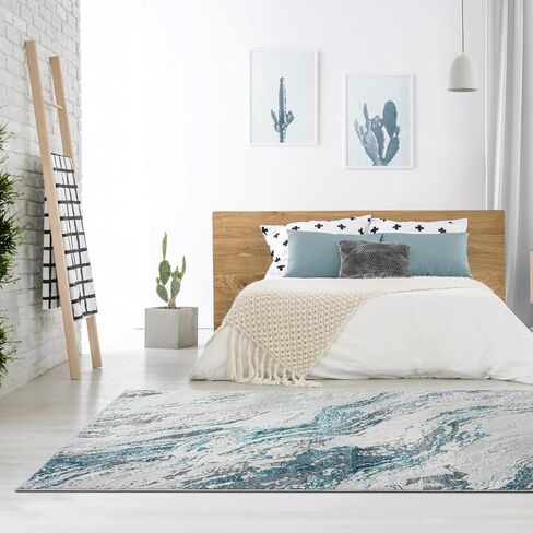 LUXE WEAVERS Modern Abstract Indoor Anthracite 5x7 Area Rug in Kuwait