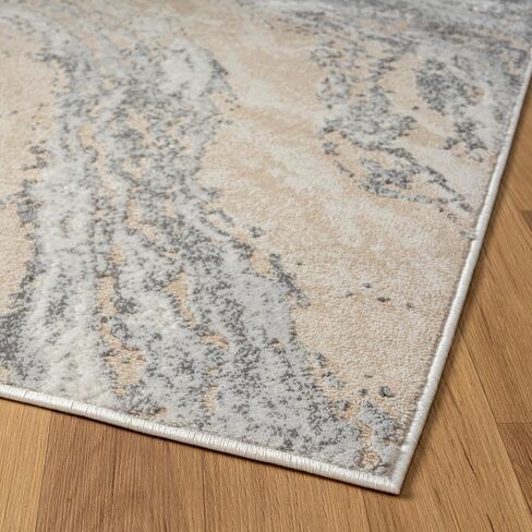 LUXE WEAVERS Modern Abstract Indoor Anthracite 5x7 Area Rug in Saudi Arabia