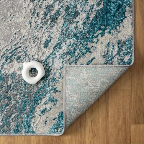 LUXE WEAVERS Modern Abstract Indoor Anthracite 5x7 Area Rug in Kuwait