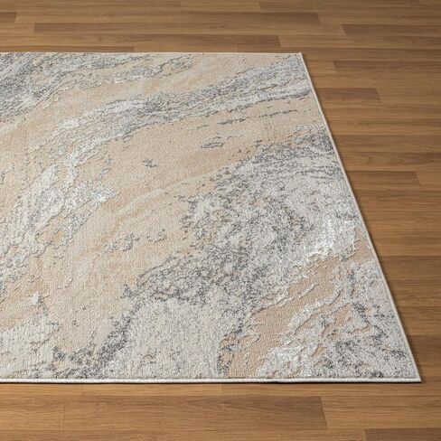 LUXE WEAVERS Modern Abstract Indoor Anthracite 5x7 Area Rug in Saudi Arabia
