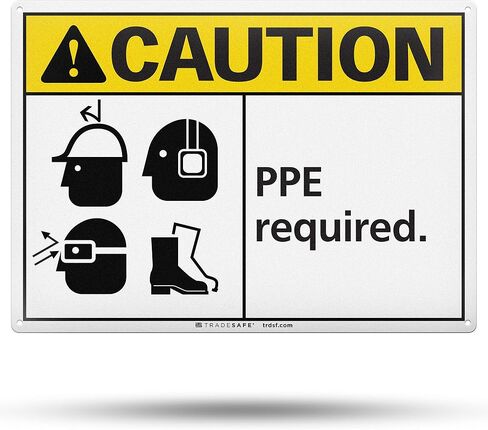 سترة أمان تجارية مطلوبة علامة PPE - Chaleco de Precaución Requerido علامة إسبانية، علامة أمان من الألومنيوم سريعة التركيب، عاكسة للضوء، مقاومة للأشعة فوق البنفسجية، مقاومة للماء، لافتات تحذير مقاس 14 بوصة × 10 بوصة in Saudi Arabia