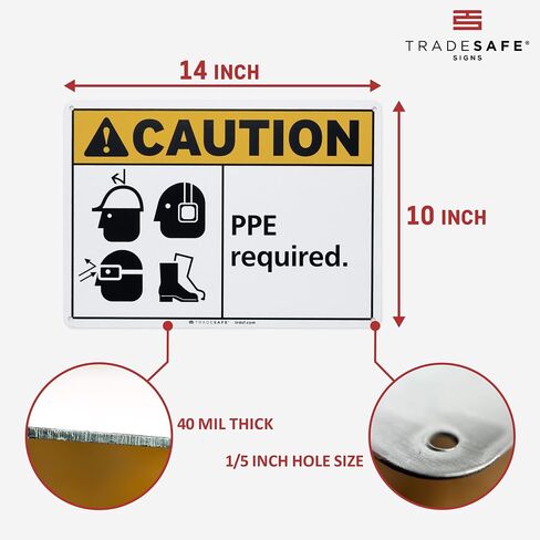 سترة أمان تجارية مطلوبة علامة PPE - Chaleco de Precaución Requerido علامة إسبانية، علامة أمان من الألومنيوم سريعة التركيب، عاكسة للضوء، مقاومة للأشعة فوق البنفسجية، مقاومة للماء، لافتات تحذير مقاس 14 بوصة × 10 بوصة in Saudi Arabia